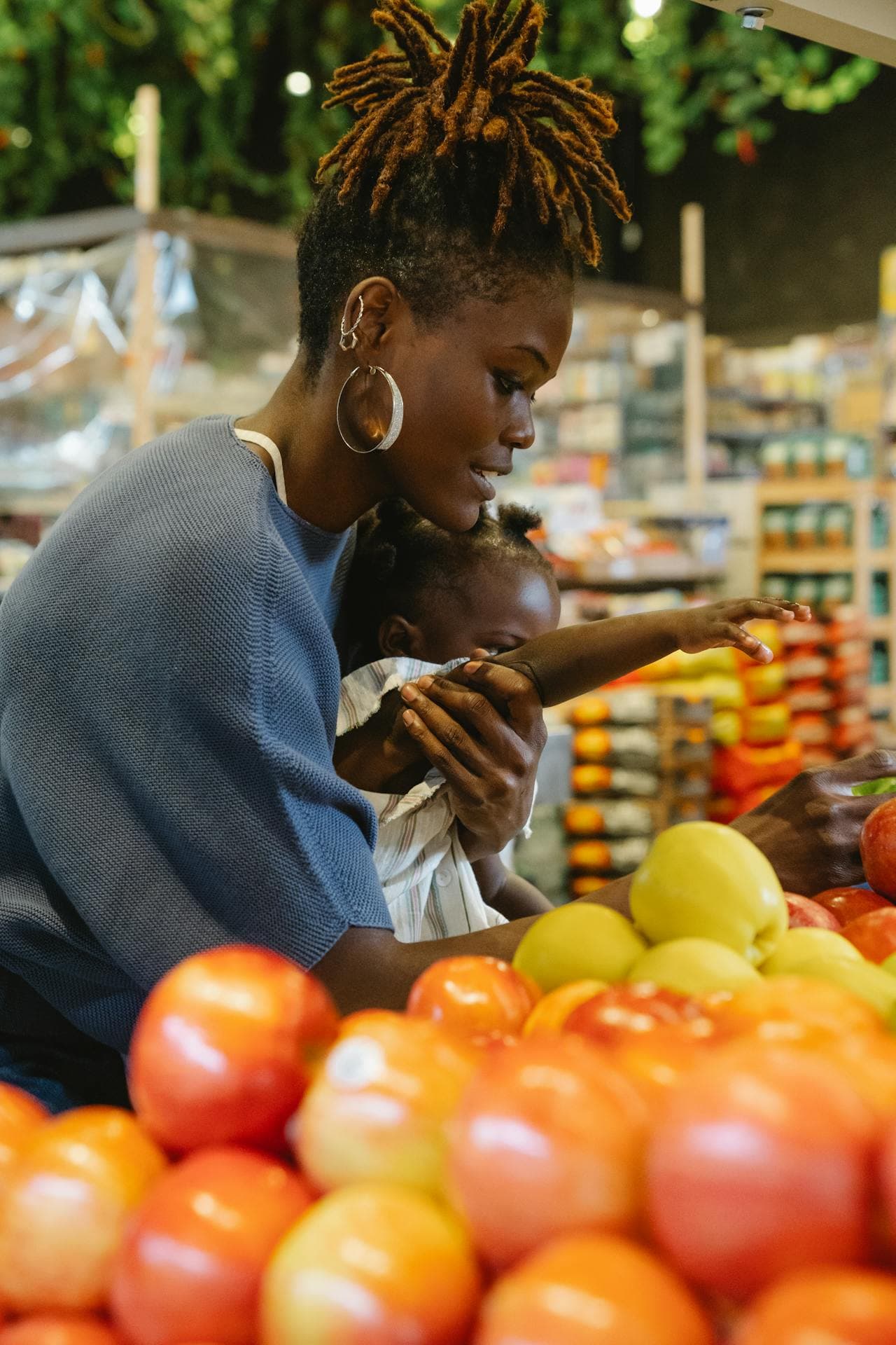 a woman grocery shopping